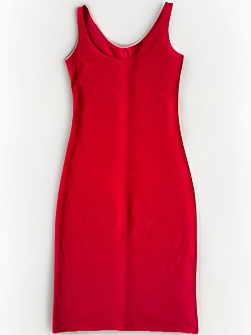 Incity Women Size XS Hot Red Midi Dress Bodycon Sleeveless Stretchy Casual Used